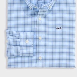 Vineyard Vines Boys Small Classic Catamaran Blue Check Button-Down Shirt